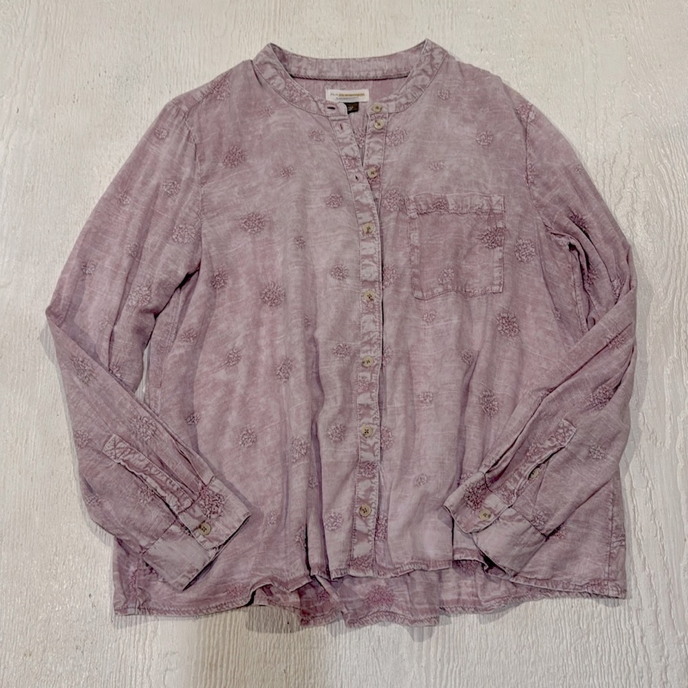 Anthropologie Lavender Button-Down Shirt - Picture 6 of 11